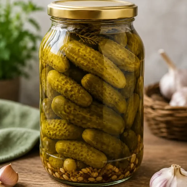 خیارشور شیشه ای خانگی ۵۰۰ گرمی