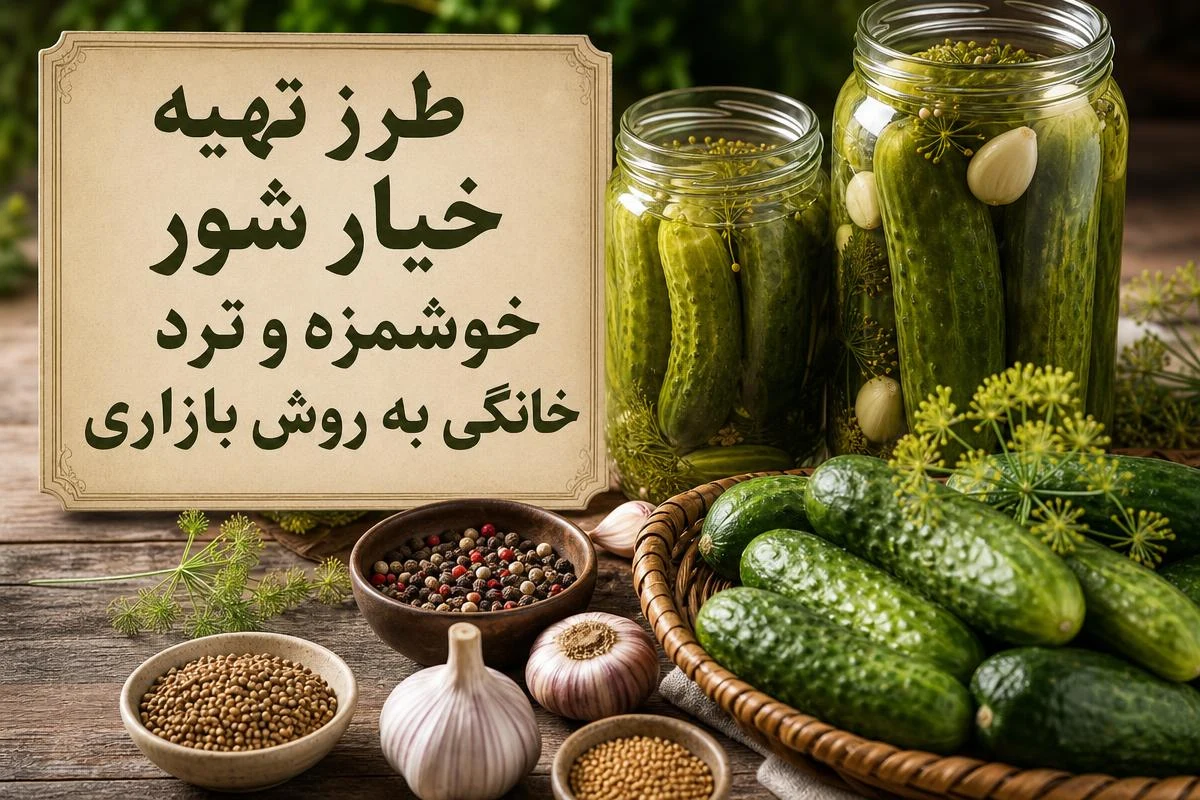 طرز تهیه خیار شور خوشمزه و ترد خانگی به روش بازاری